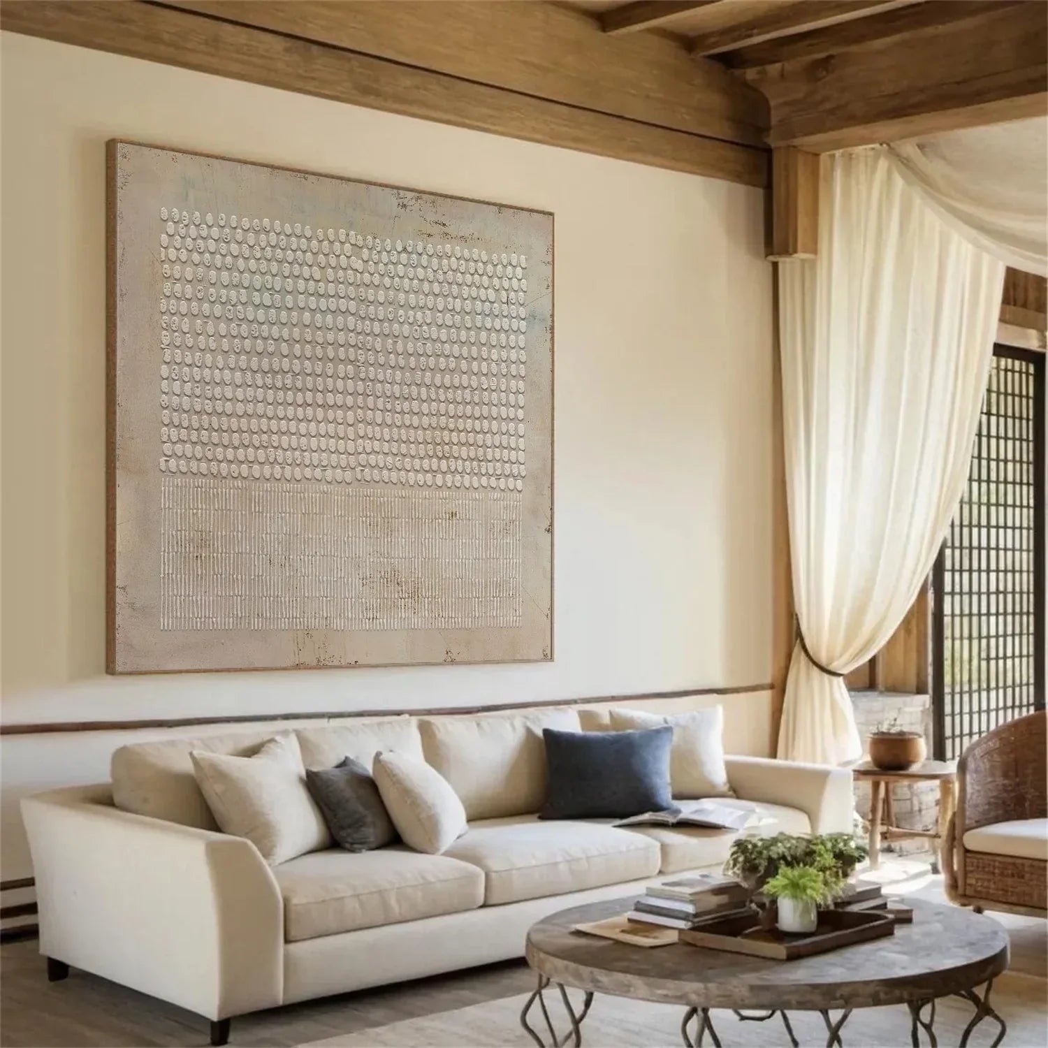 3D Textured Raised Circle Wall Art