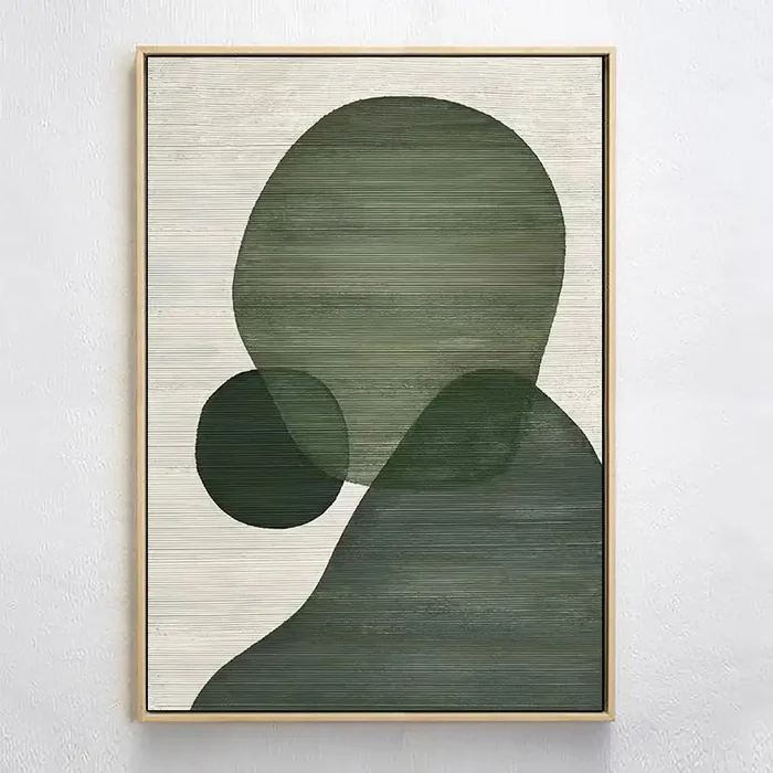 Hand-Painted Green Profile Silhouette Wall Art