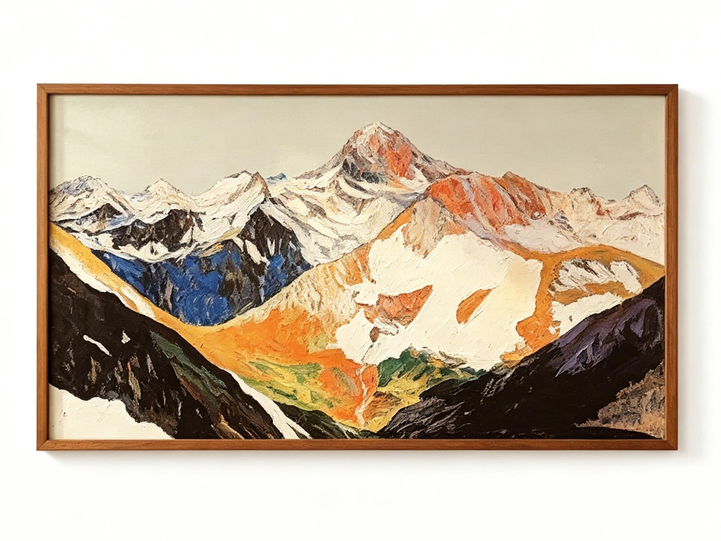 Abstract Mountain Landscape Wall Art – Colorful Canvas Painting