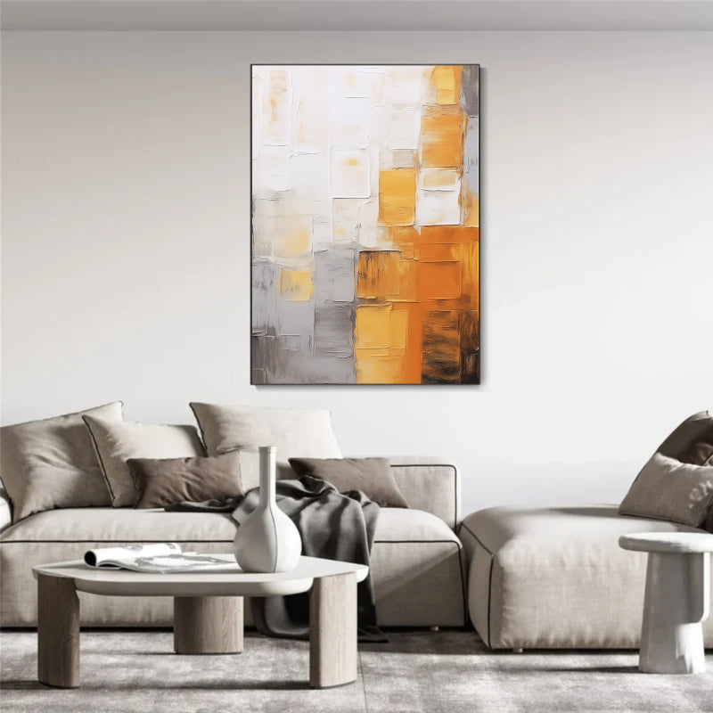 Abstract Orange and Beige Wall Art Painting