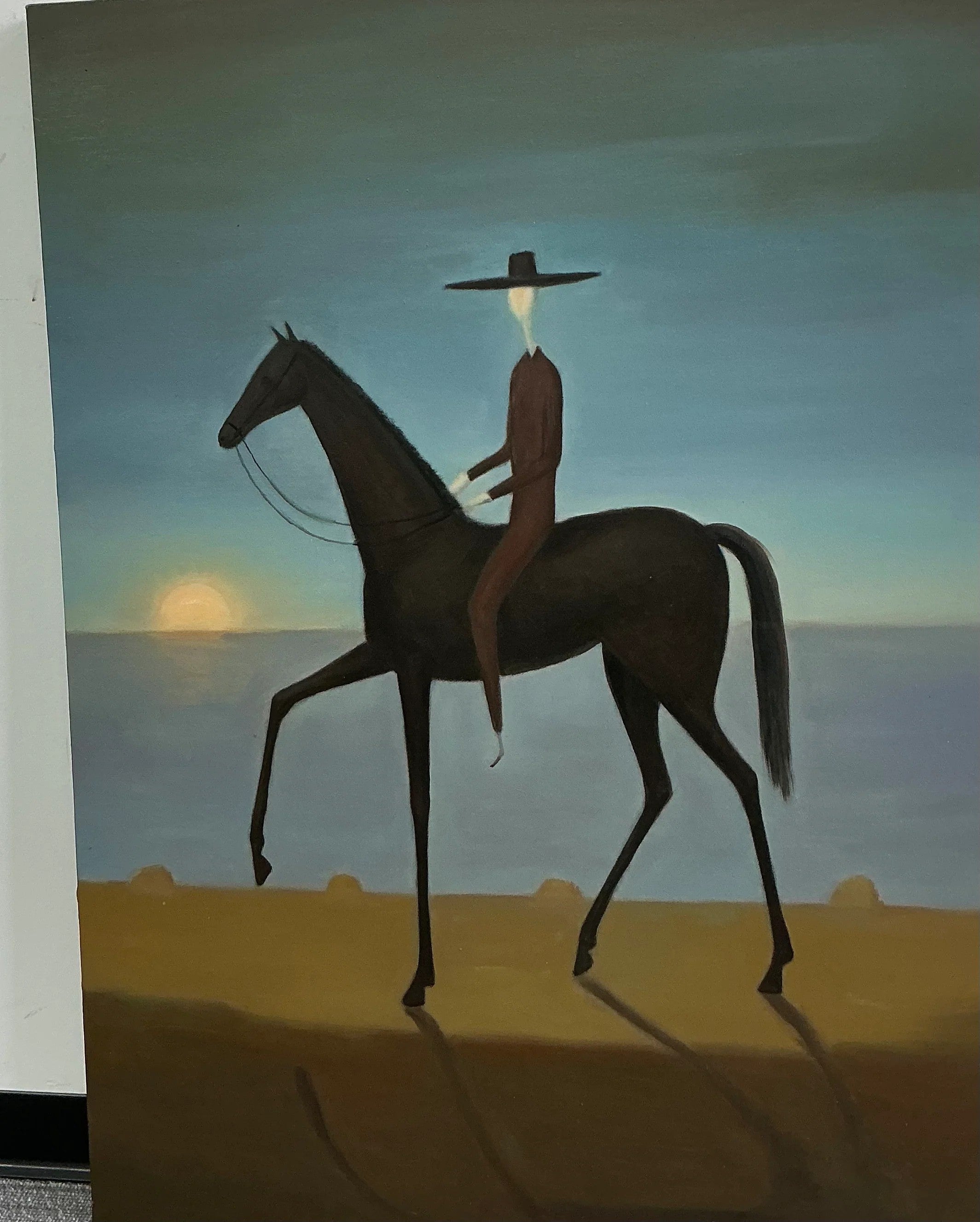 Silhouette Riders at Sunset Wall Art Set of 2
