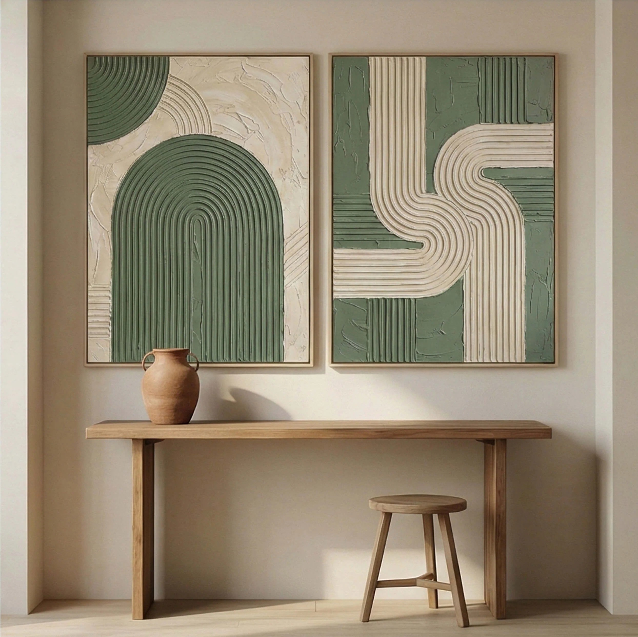 Sculptural Arch & Ribbon Wave Wall Art