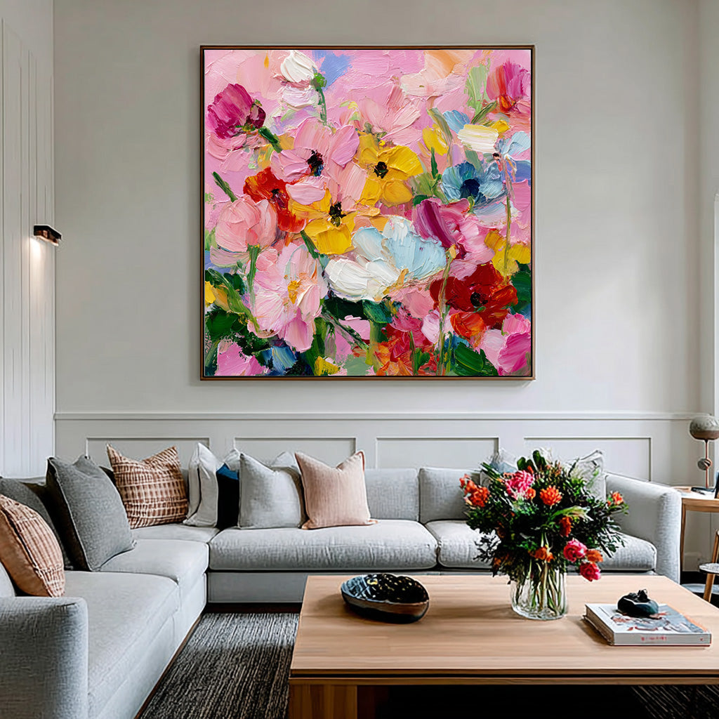 The Stroke of Passion - Large Brushstroke Impressionist Floral Wall Art