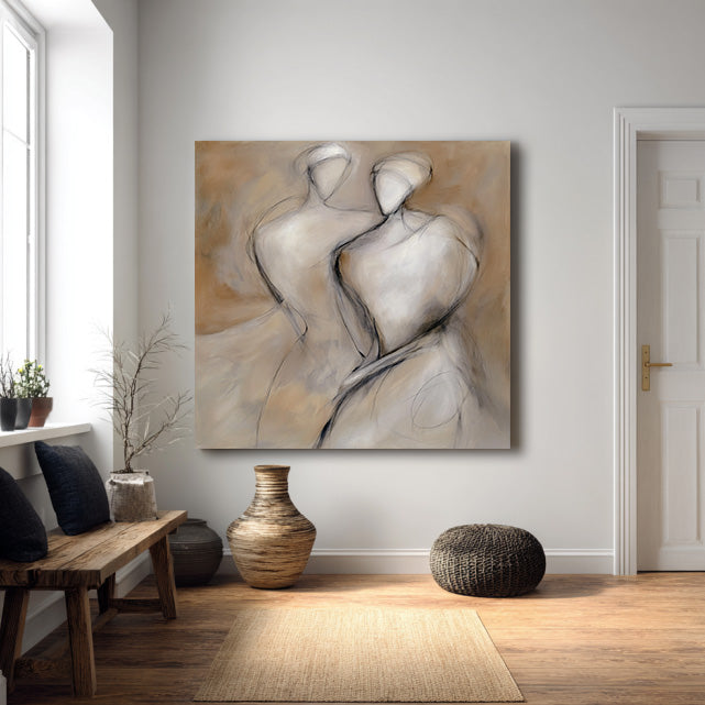 Tribal Imprint - Impasto Abstract Textured Figure Wall Art