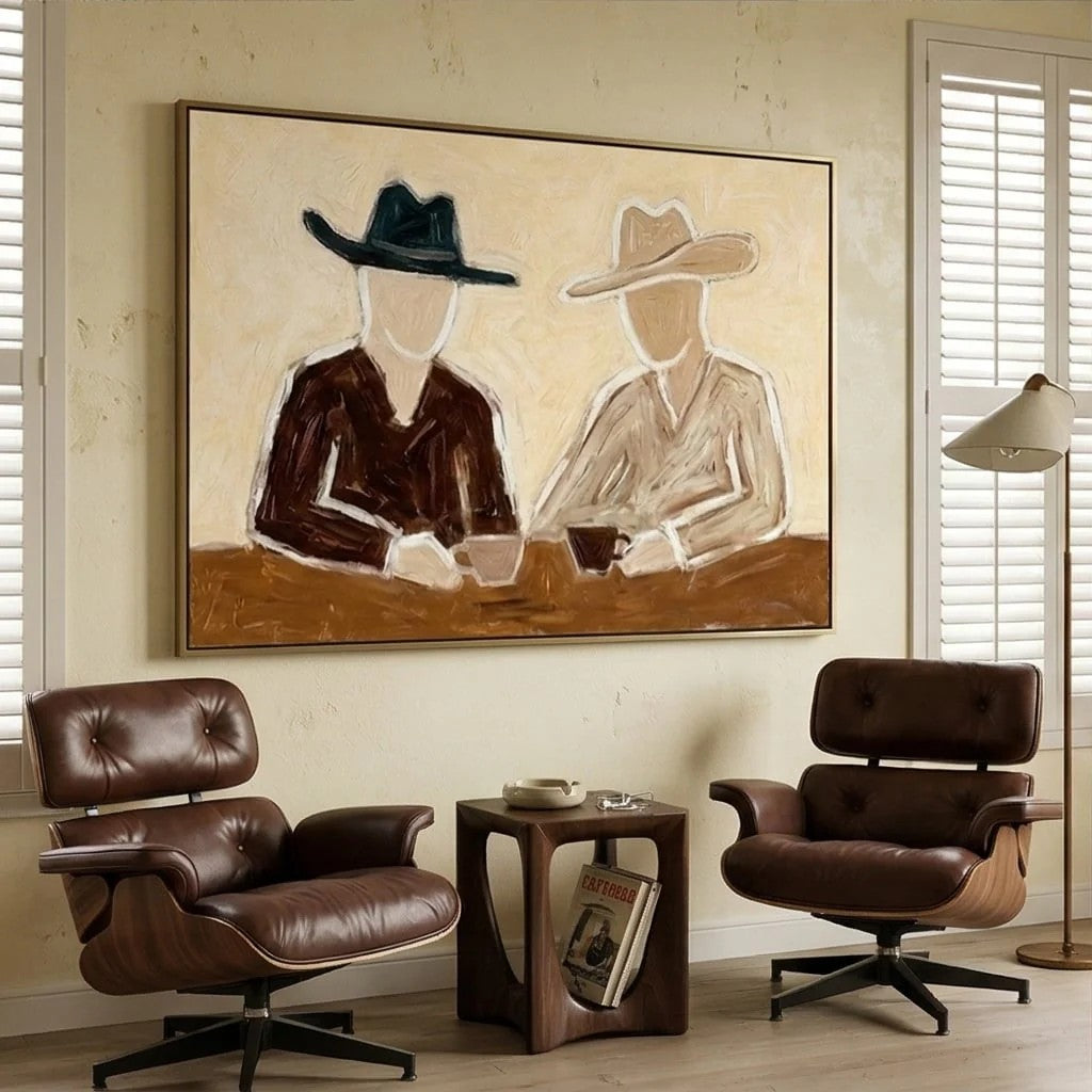 Faceless Cowboy Duo Wall Art