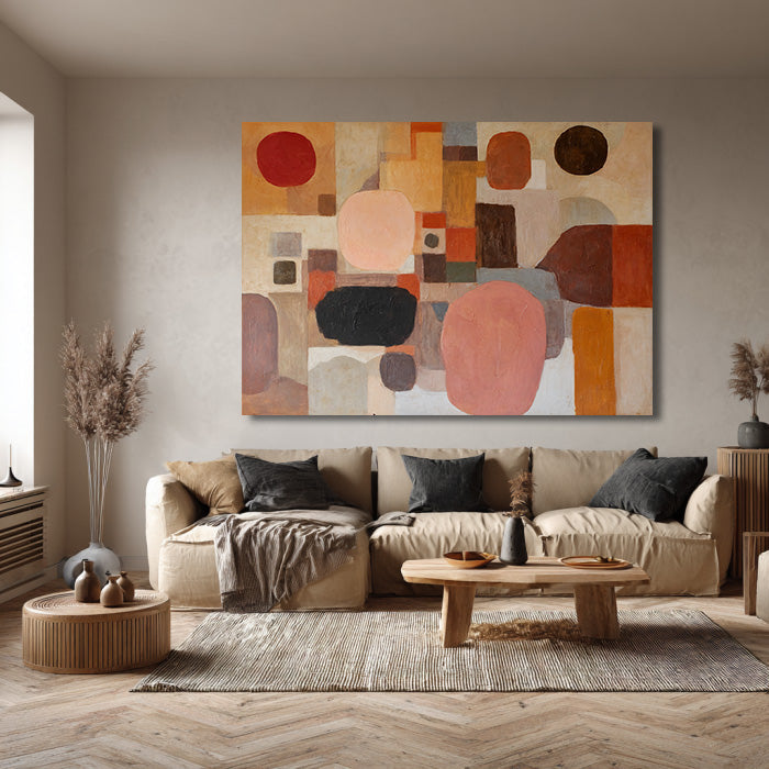 Organic Forms - Hand Painted Organic Geometric Abstract Wall Art
