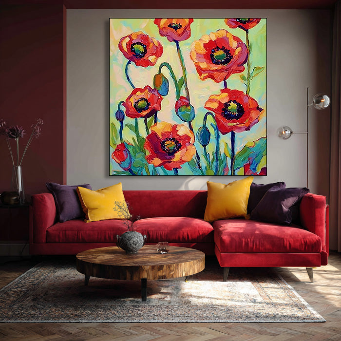 The Sweet Rebel - High Saturation Hand Painted Floral Texture Wall Art