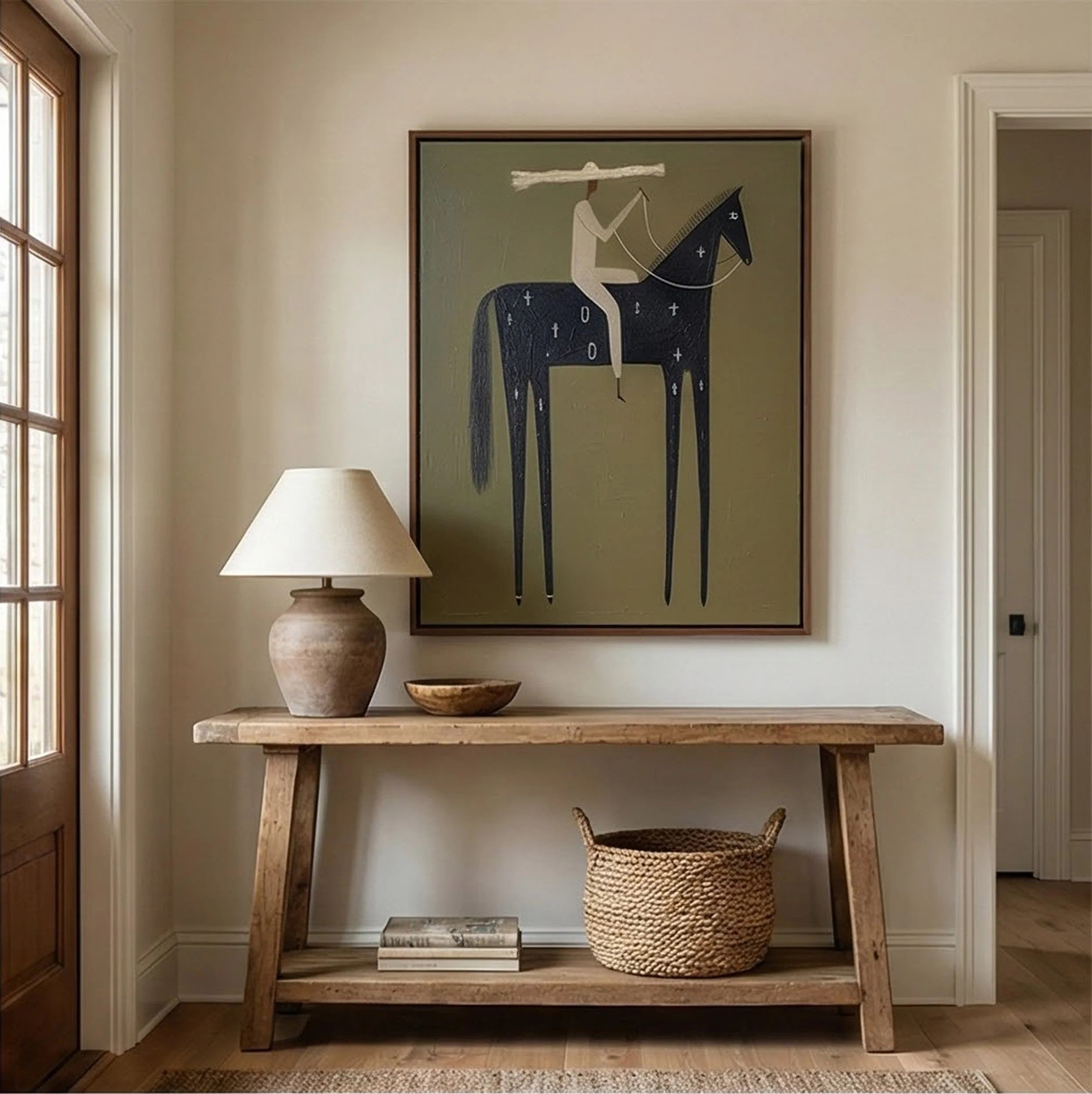 Whimsical Starry Horse Rider Wall Art