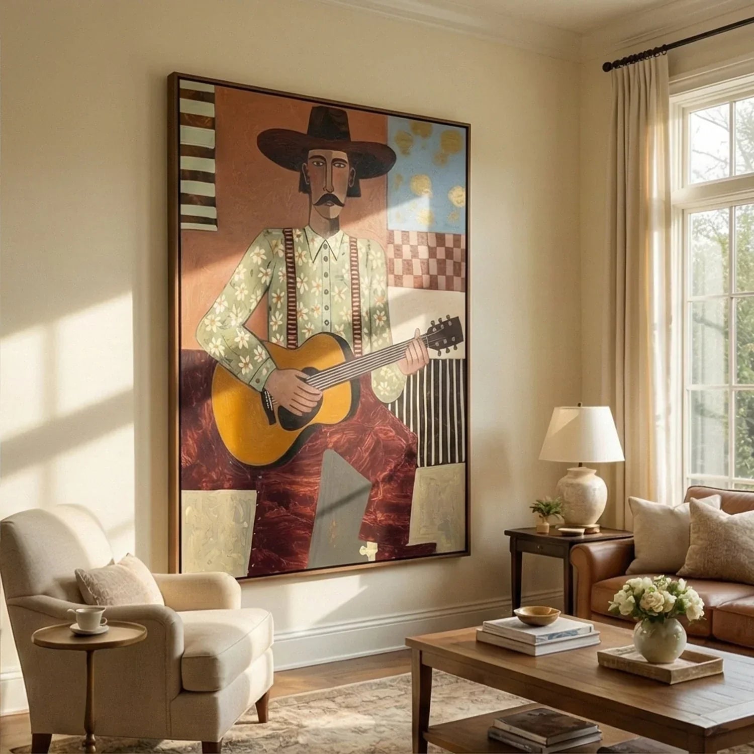 Vintage Americana Art | Desert Serenade Hand-Painted Canvas Wall Art