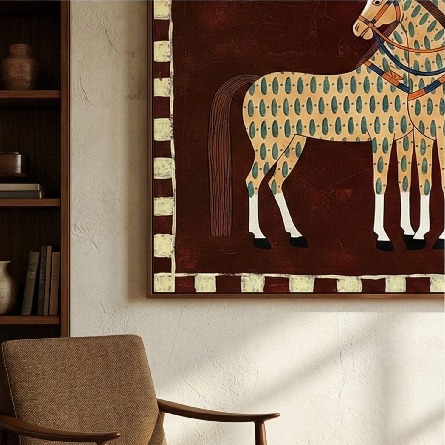 Folk Art Spotted Horses Wall Art