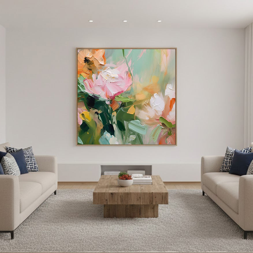 Summer Impression - Modern Impasto Abstract Floral Oil Painting
