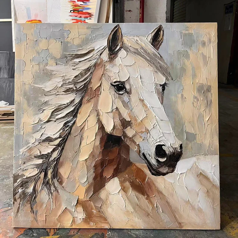 Fluid Textured Horse Portrait Art