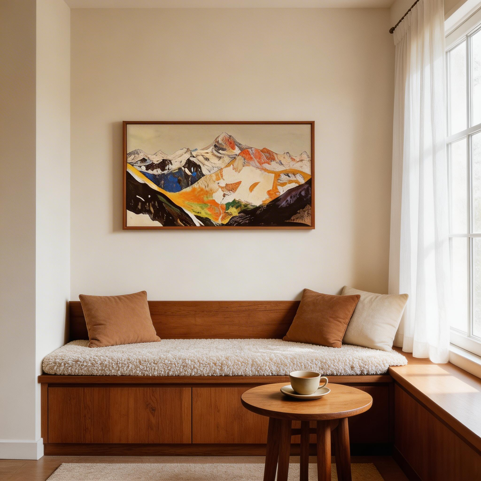 Abstract Mountain Landscape Wall Art – Colorful Canvas Painting