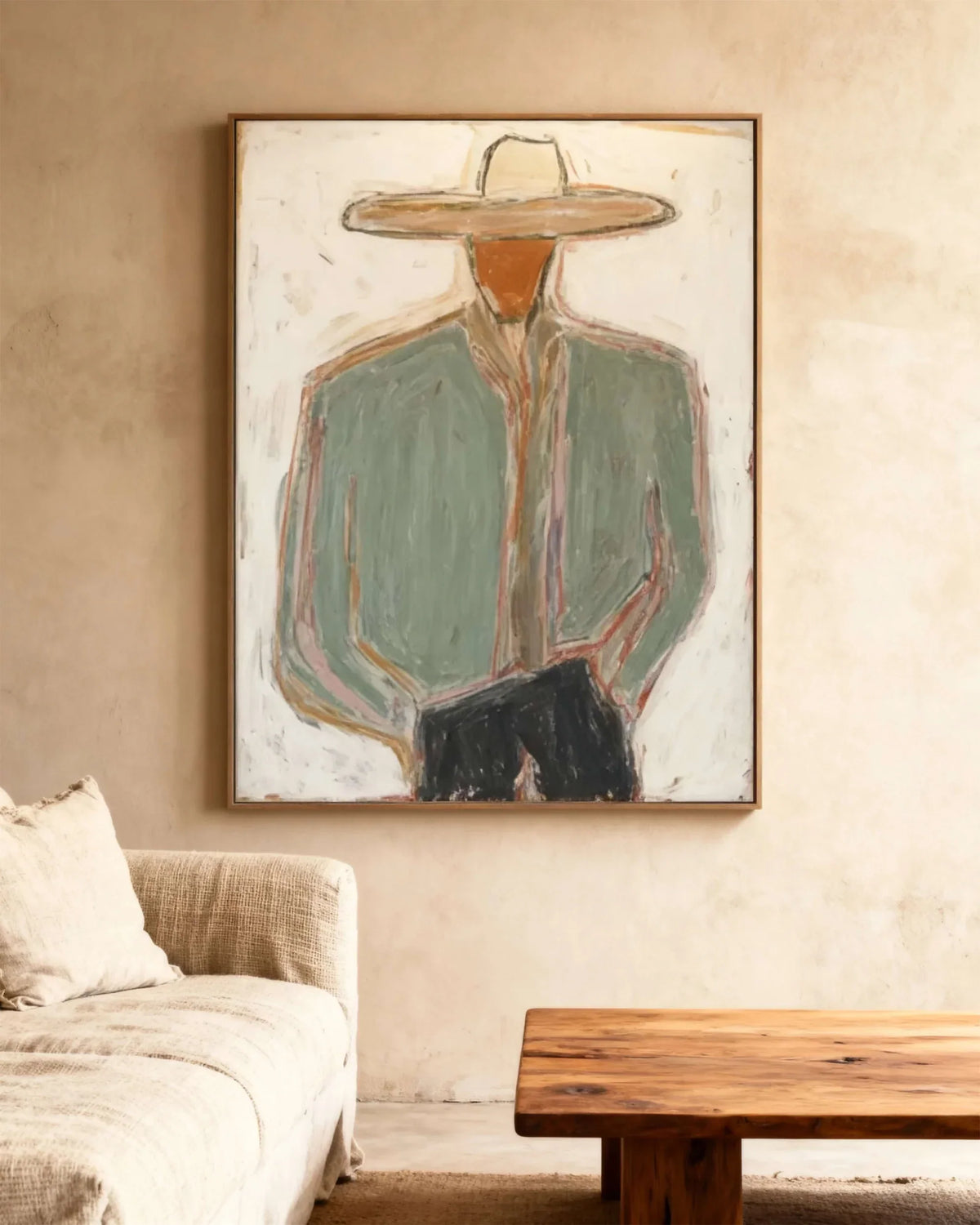 Minimal Cowboy Figure — Original Figurative Art