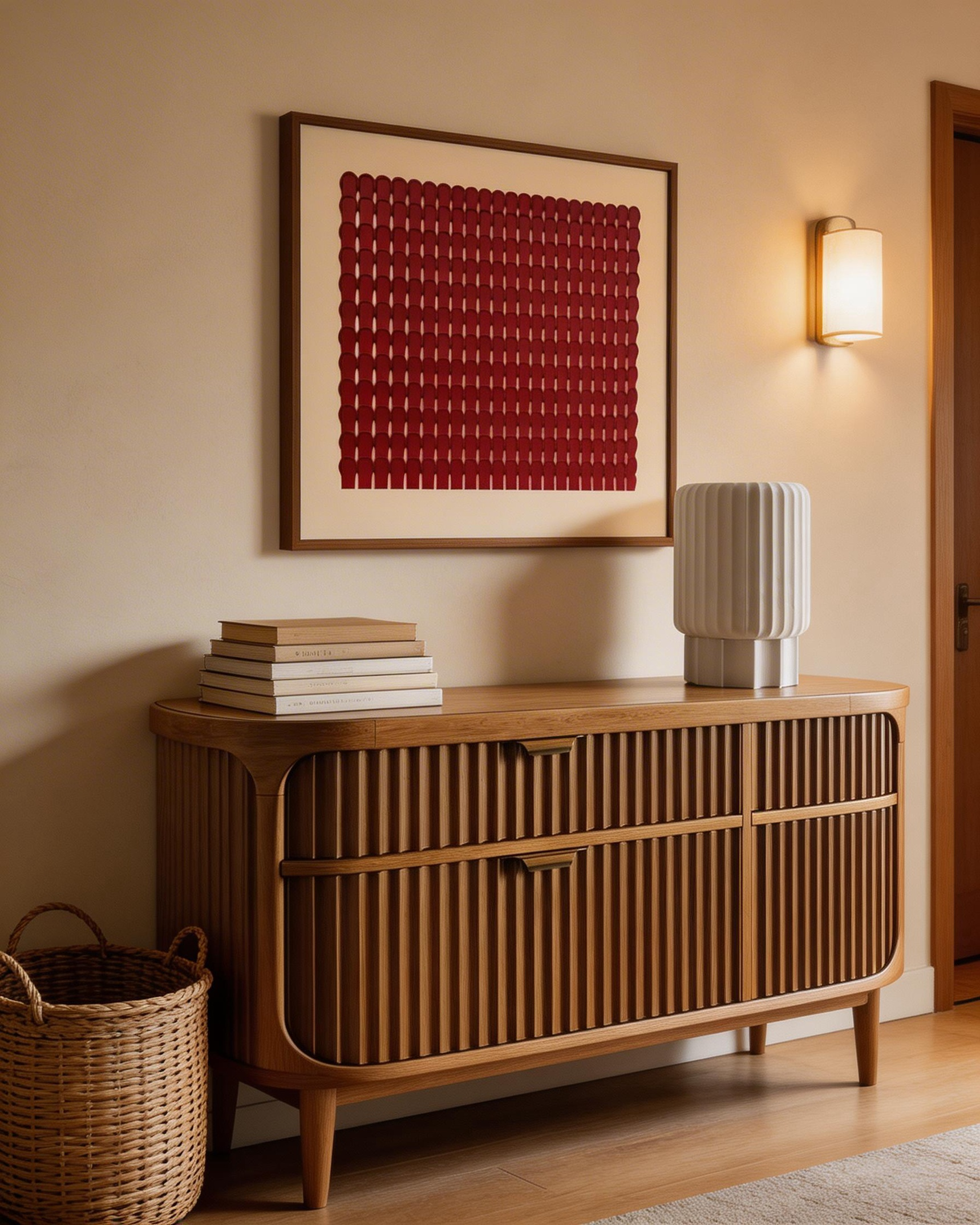Minimalist Red Geometric Wall Art – Abstract Modern Canvas