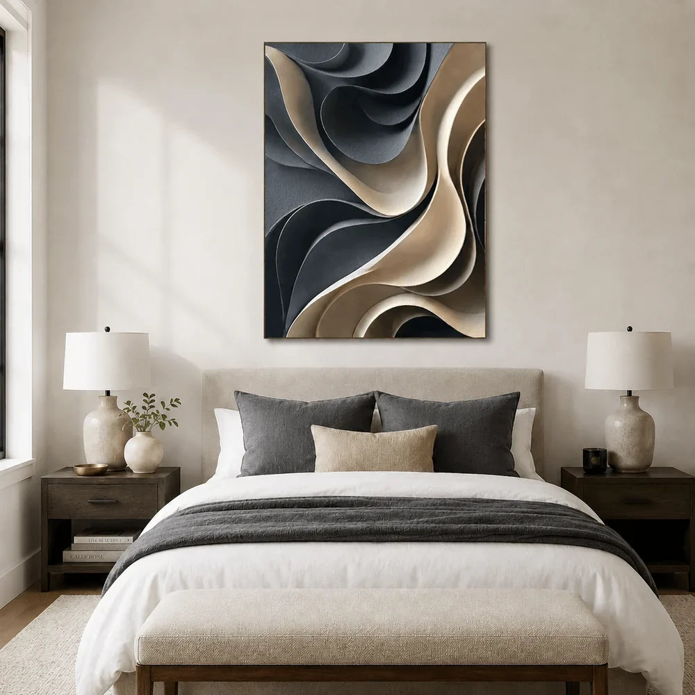 Sculptural Curved Waves Wall Art