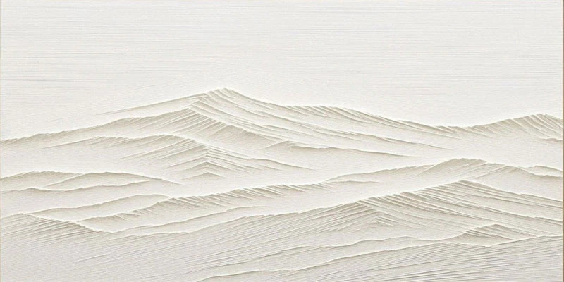 3D Textured White Mountain Range Wall Art