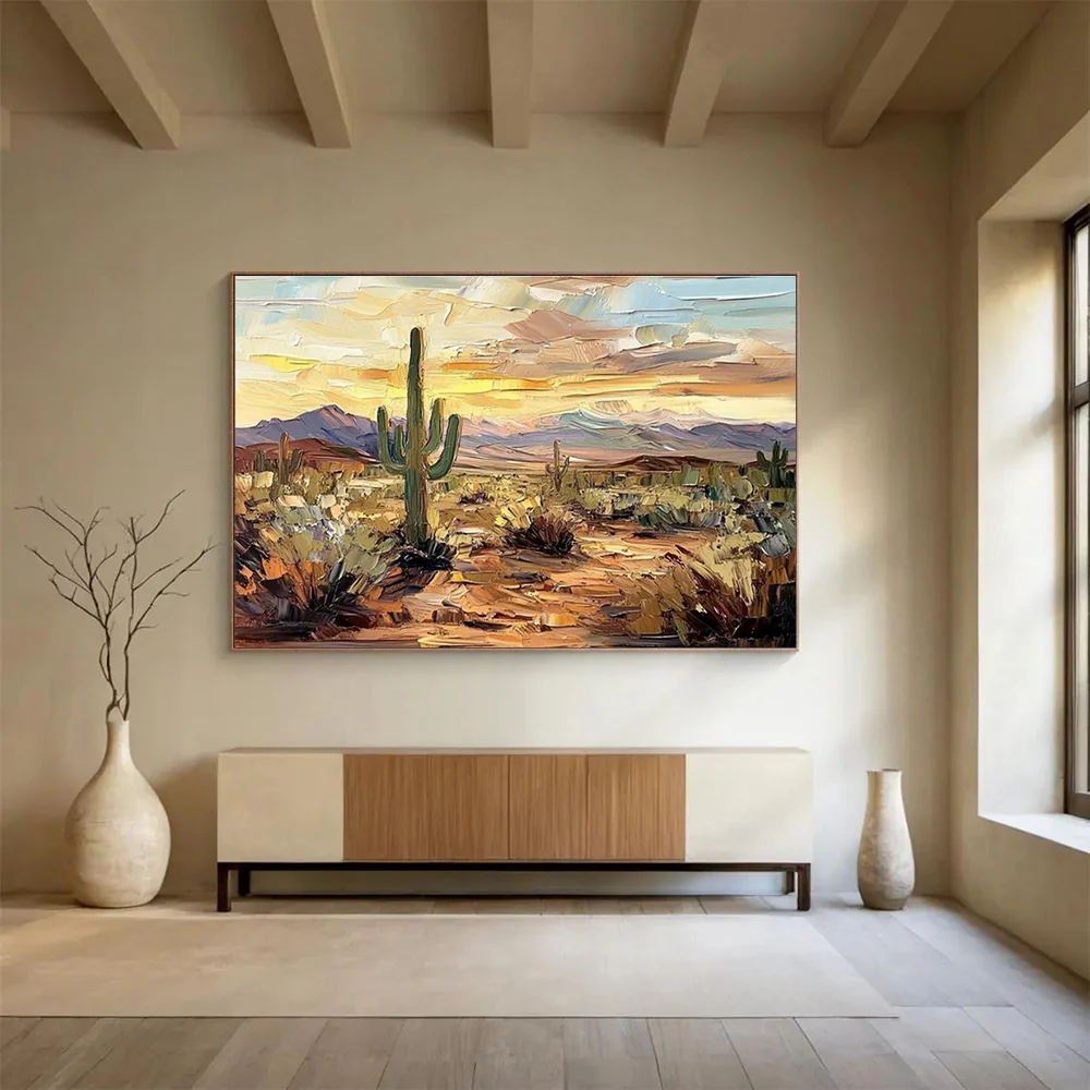 Desert Sunset Landscape Wall Art