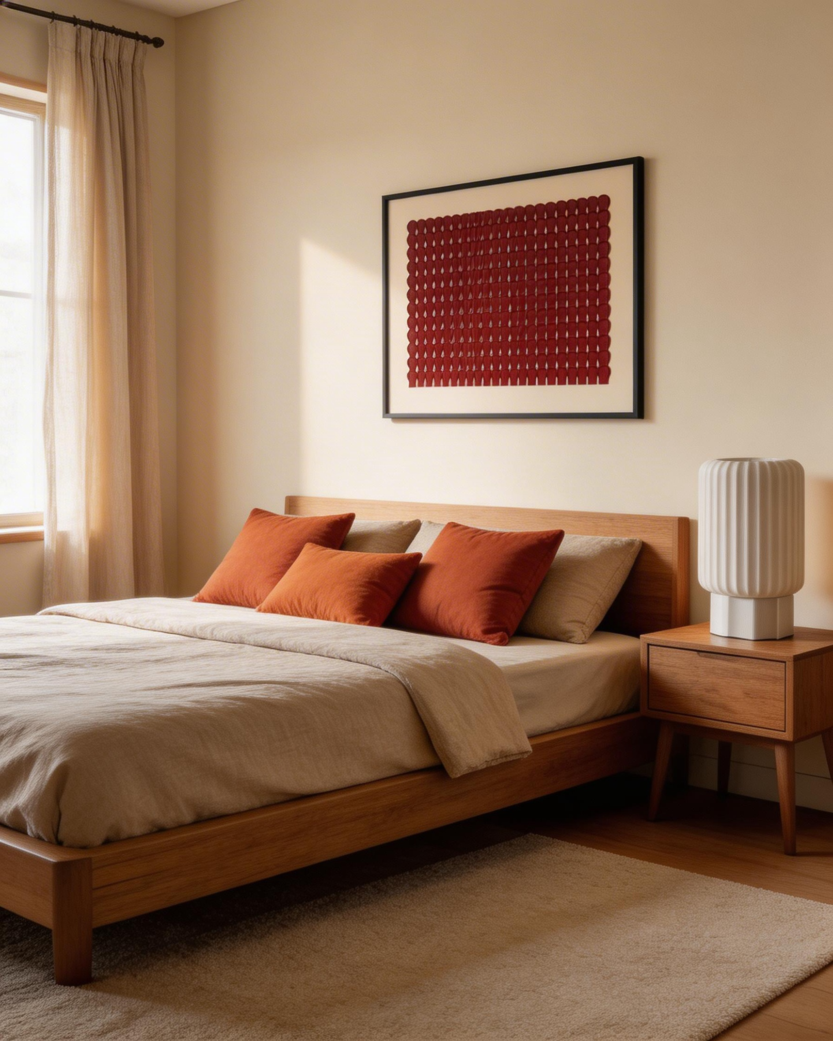 Minimalist Red Geometric Wall Art – Abstract Modern Canvas
