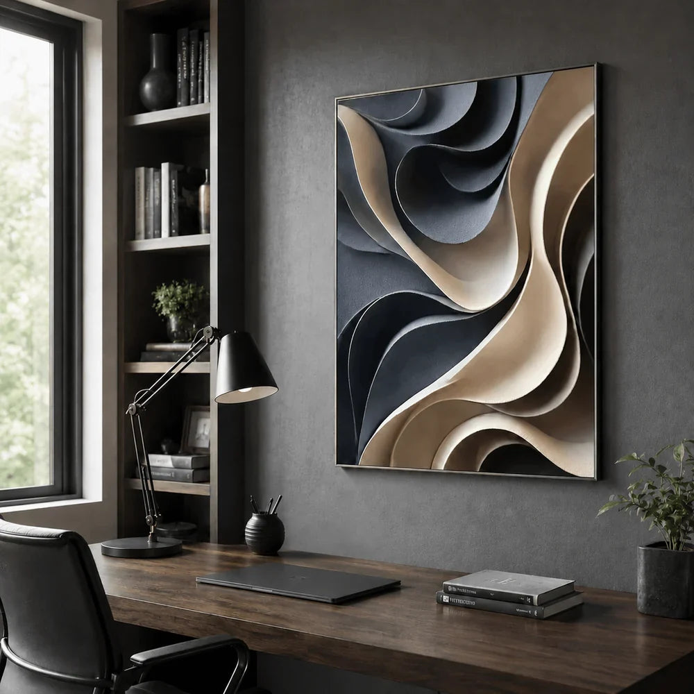 Sculptural Curved Waves Wall Art