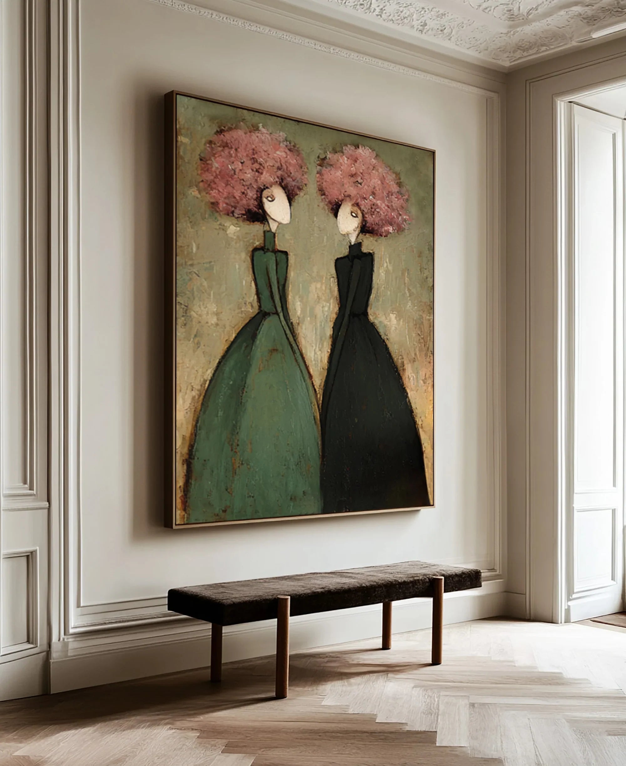 Textured Duo Figures Wall Art
