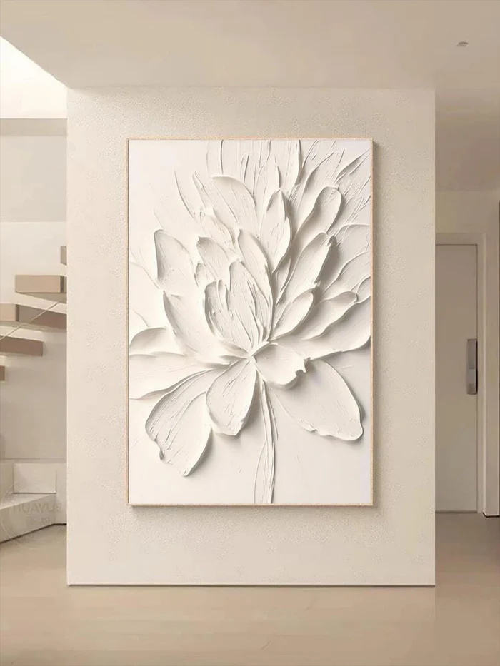 White Textured Minimalist Wall Art