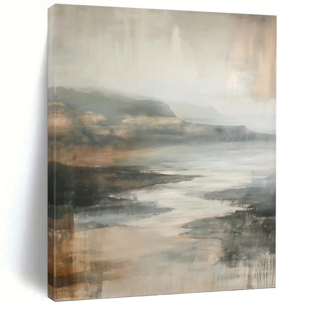 Misty Coastal Landscape Wall Art