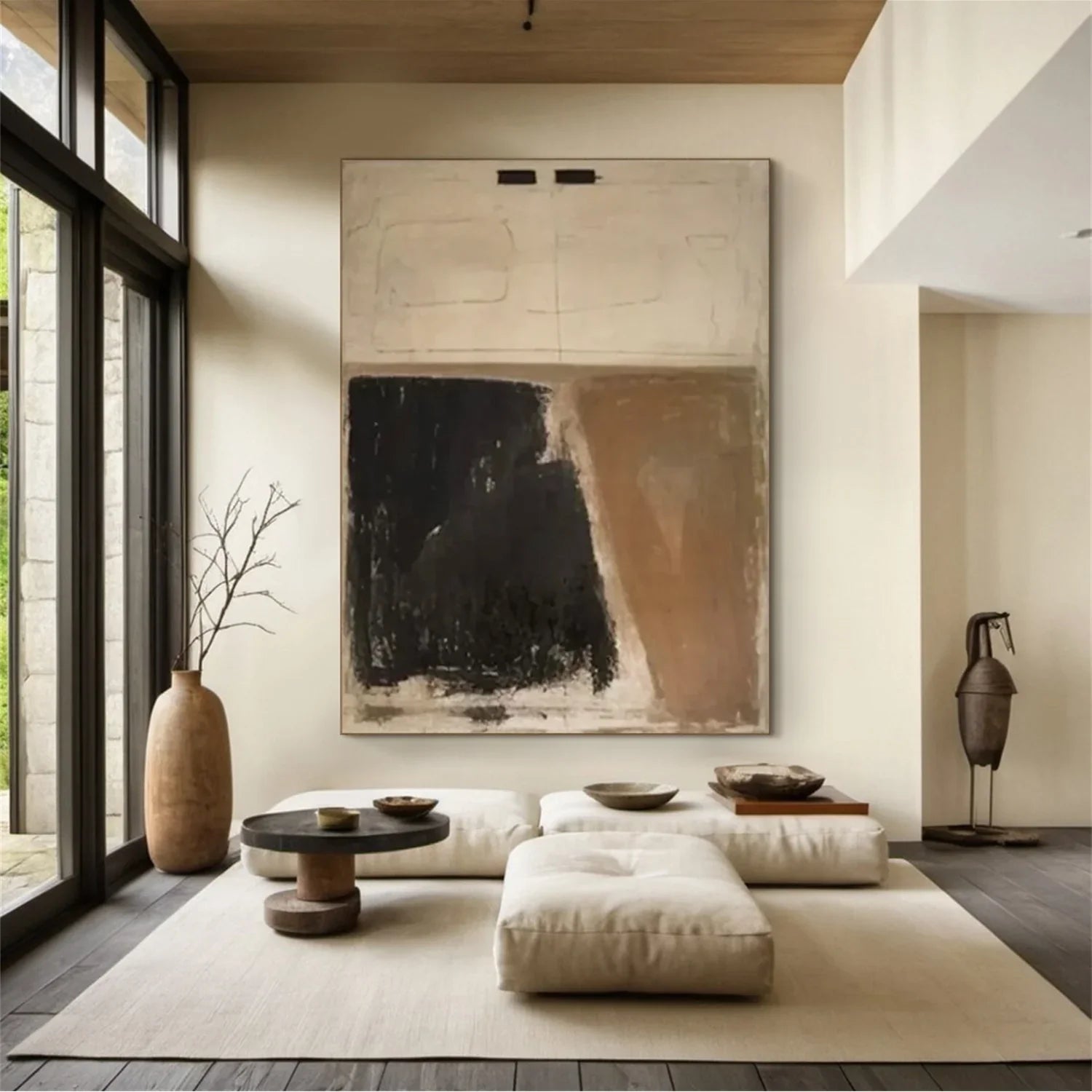 Modern Geometric Black Tan Wall Art