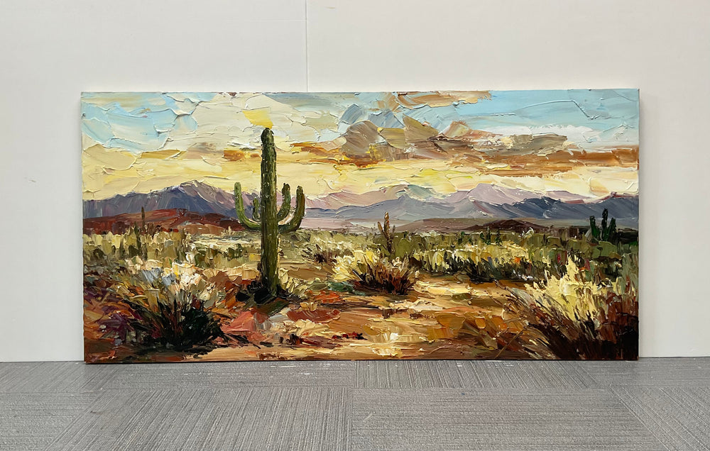 Desert Sunset Landscape Wall Art - Real artwork photo