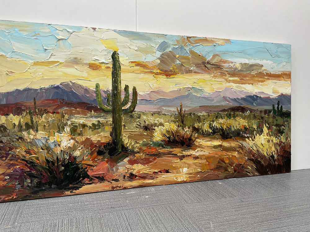 Desert Sunset Landscape Wall Art - Real artwork photo