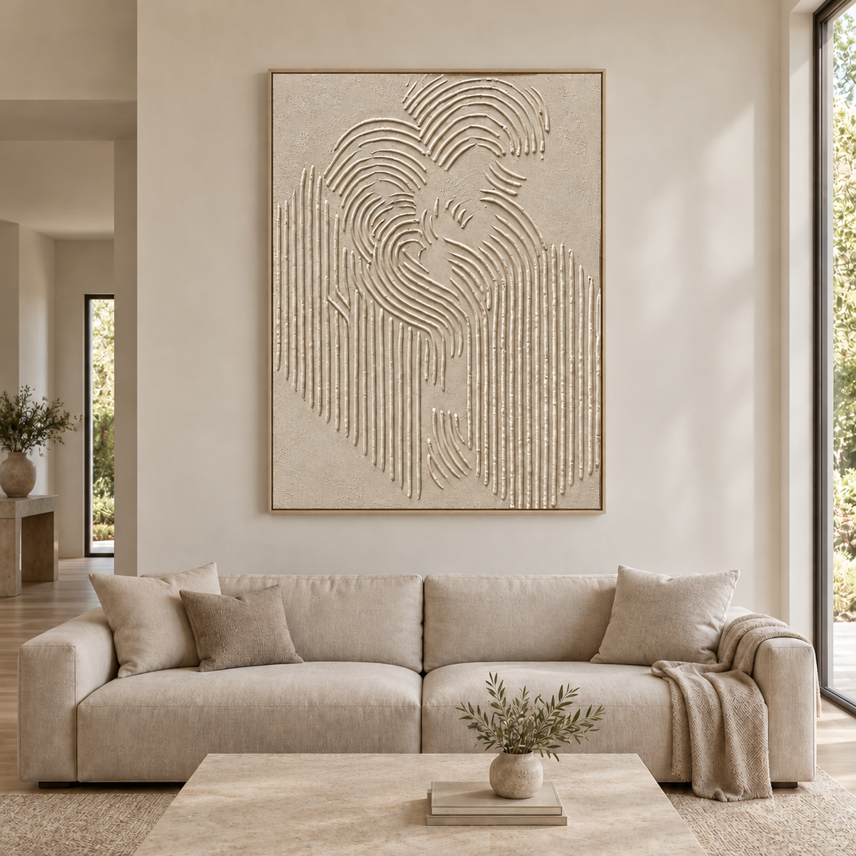 Minimalist Textured Art | Quiet Embrace