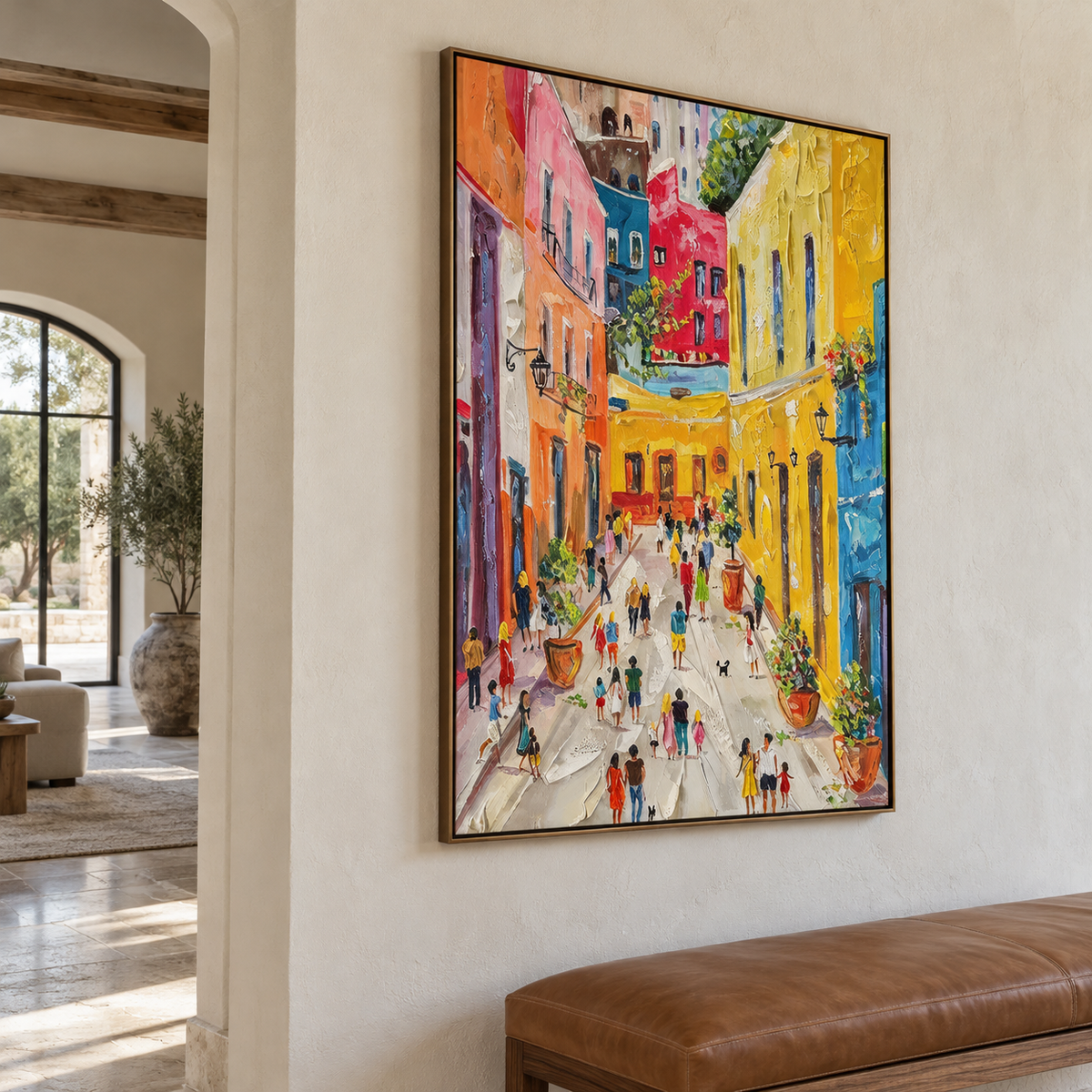 Contemporary Impressionist Cityscape | Sunlit Stroll