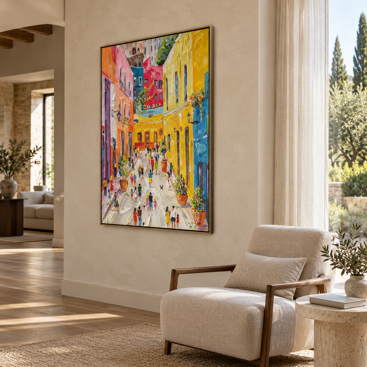 Contemporary Impressionist Cityscape | Sunlit Stroll