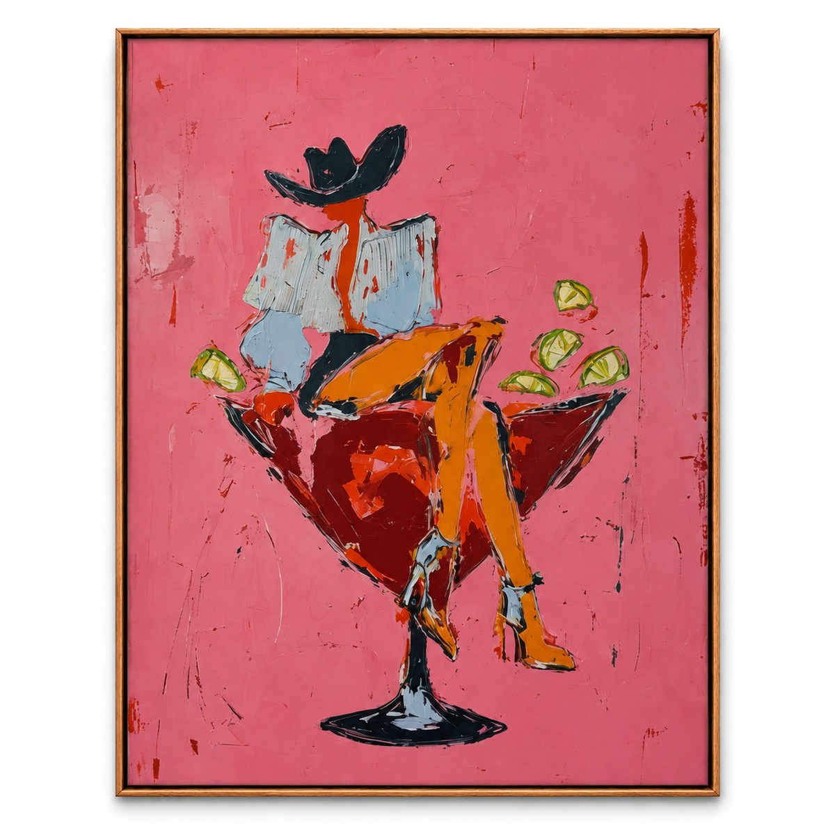 Stirred Up | Pink Pop Art Oil Painting