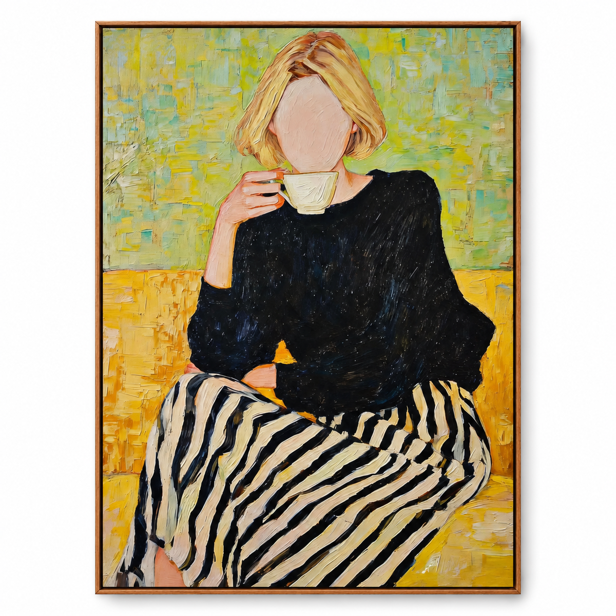 Faceless Coffee Woman Wall Art