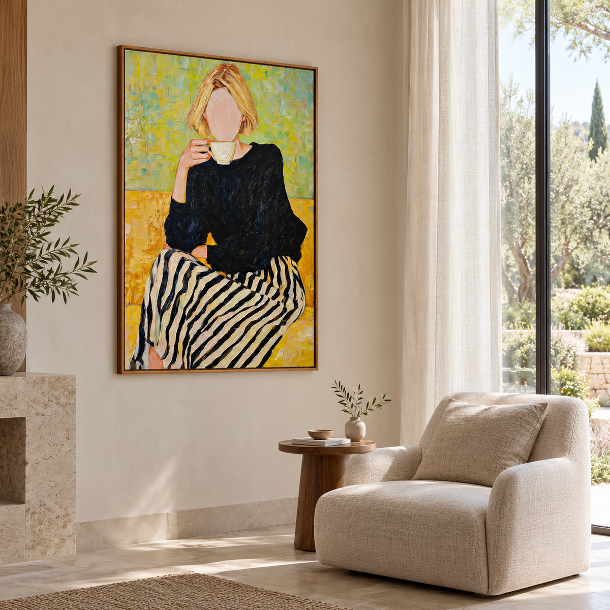 Faceless Coffee Woman Wall Art