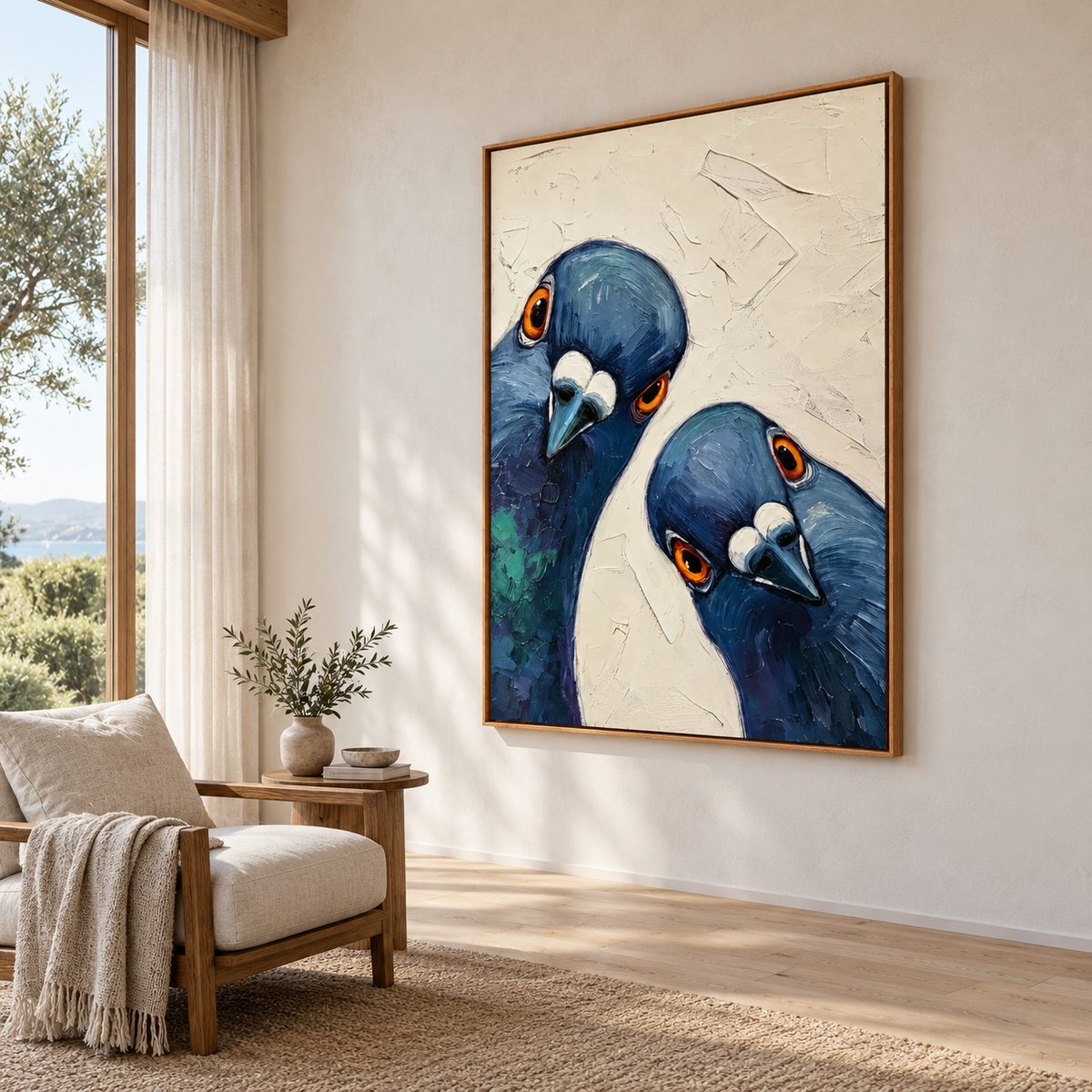 Contemporary Playful Animal Impasto | Curious Neighbors
