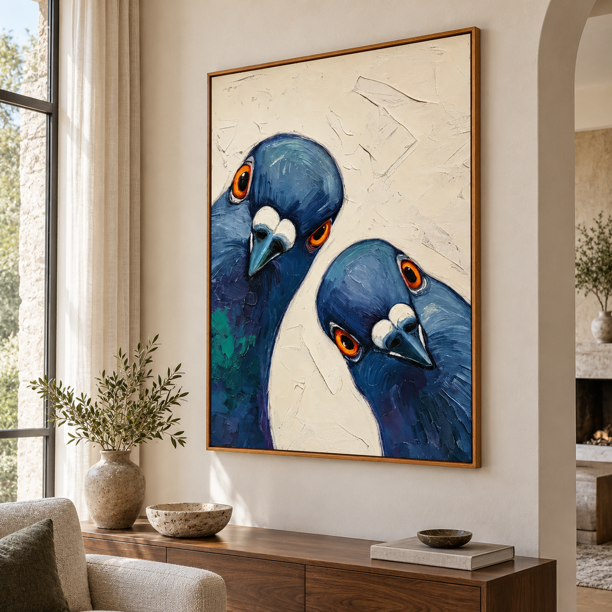 Contemporary Playful Animal Impasto | Curious Neighbors