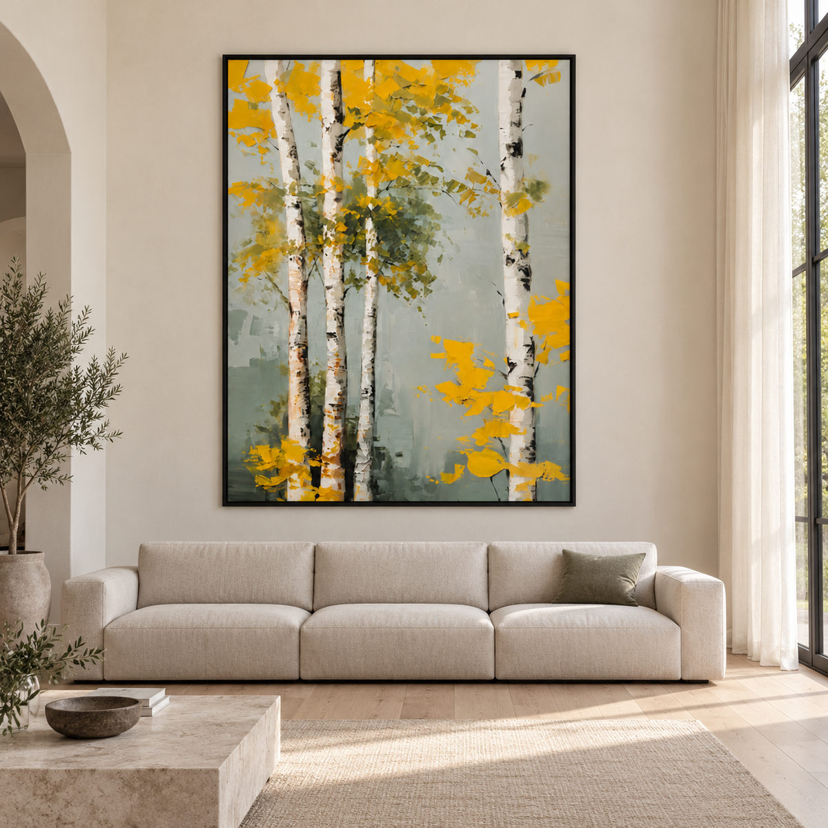 Impressionist Landscape Art | Autumn Birch Trees