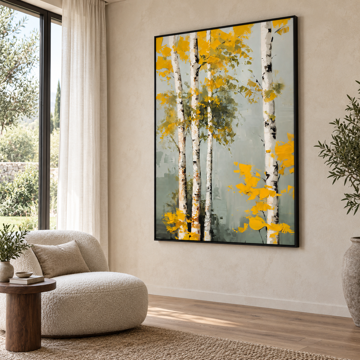 Impressionist Landscape Art | Autumn Birch Trees