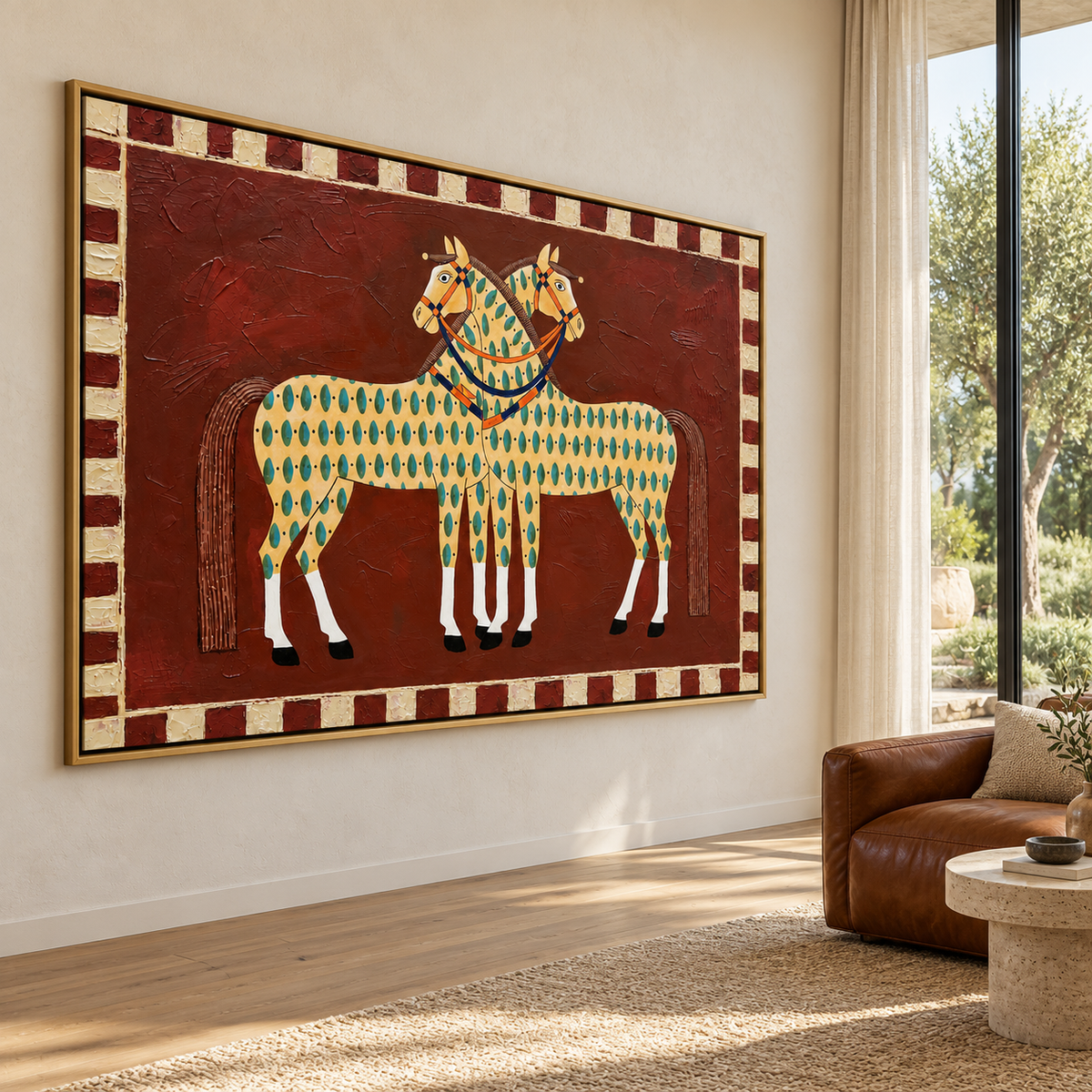 Vintage Americana Art | Spotted Pair Horses
