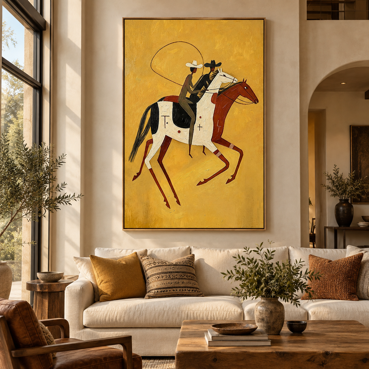Flat-Toned Lasso Rider Wall Art