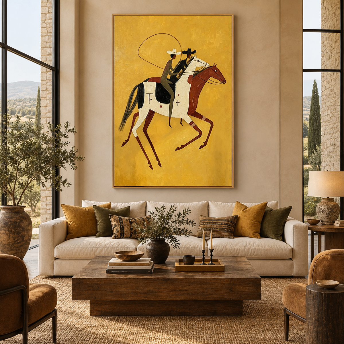 Flat-Toned Lasso Rider Wall Art