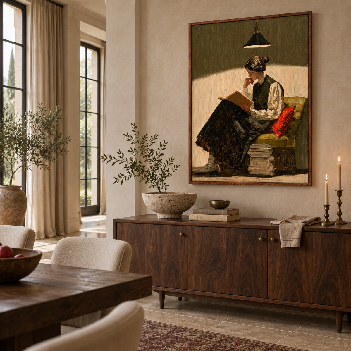 Impressionist Art | Lamplit Reader