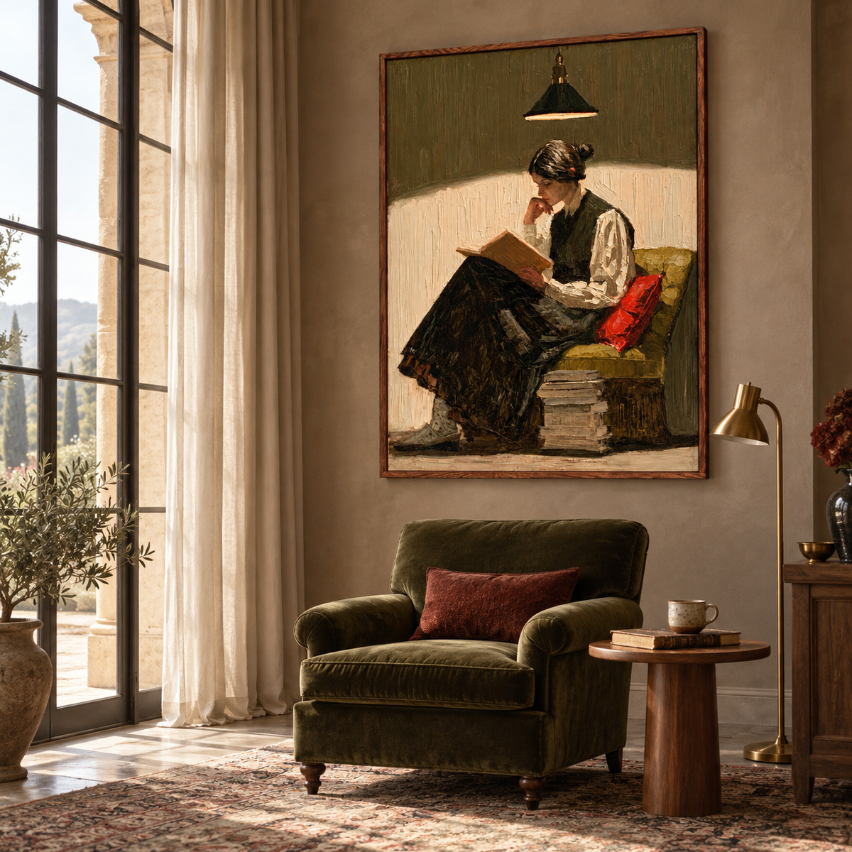 Impressionist Art | Lamplit Reader