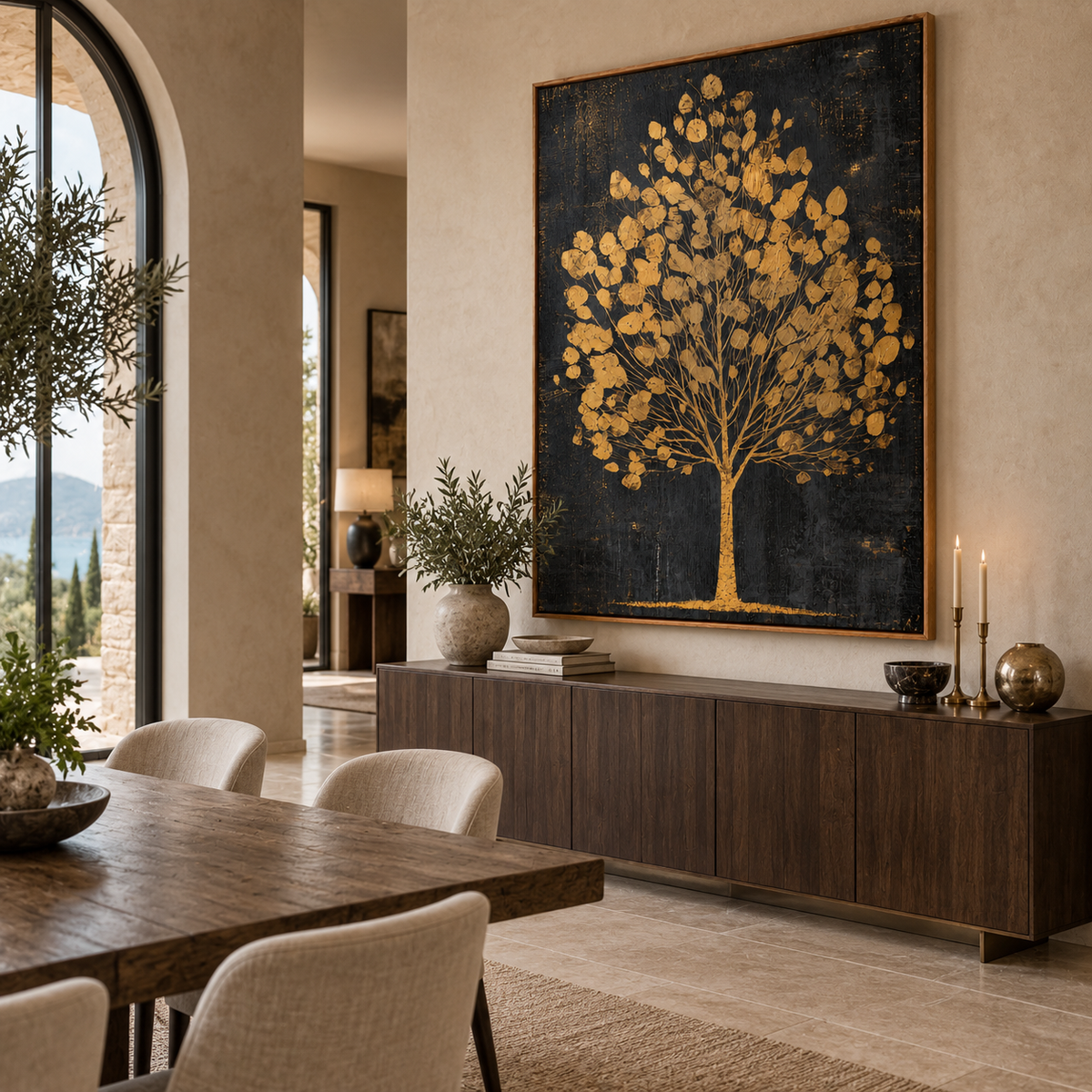 Black & Gold Art | Gilded Tree of Life