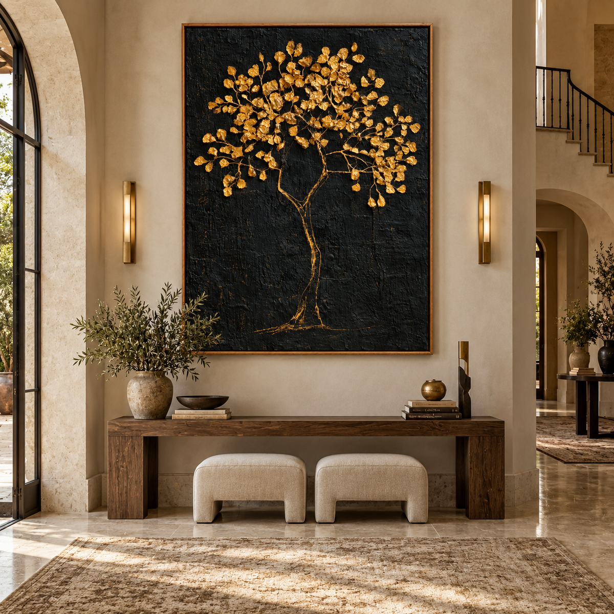 Black & Gold Art | Gilded Tree of Prosperity
