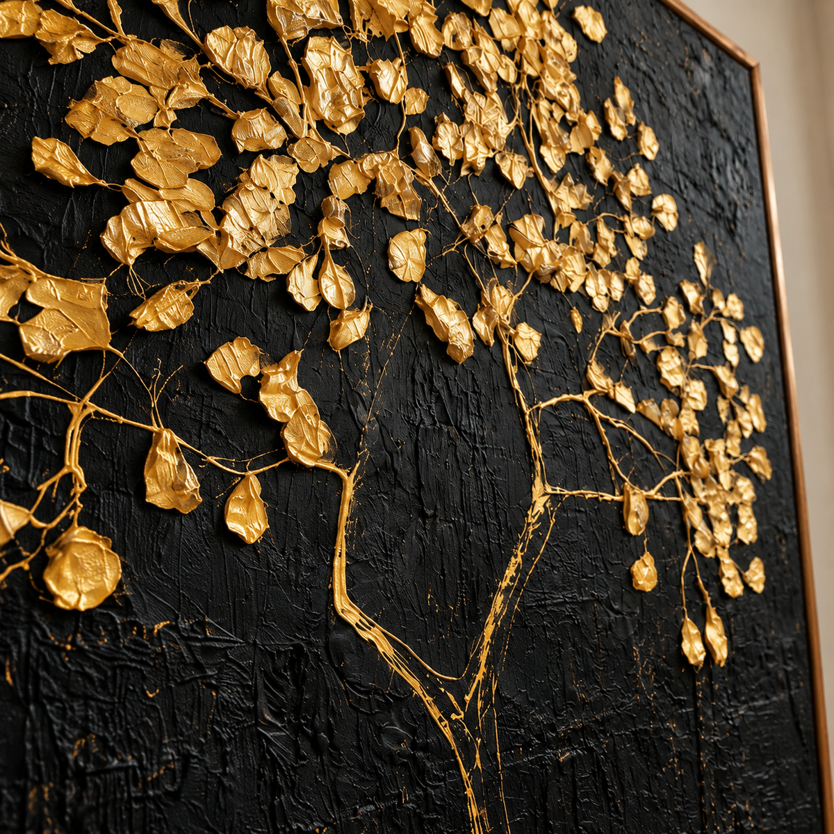 Black & Gold Art | Gilded Tree of Prosperity