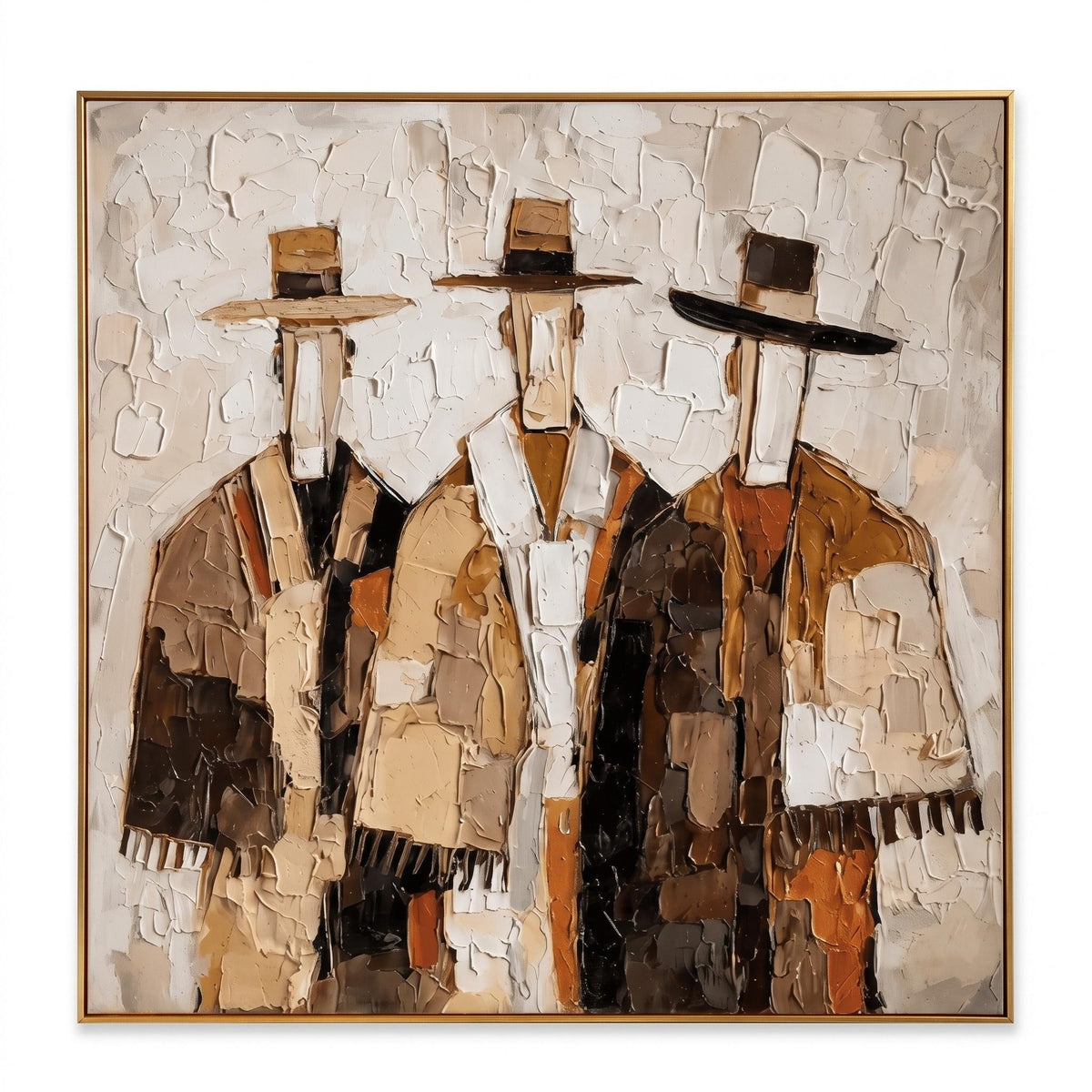 Gentlemen Trio - Textured Abstract Canvas Art