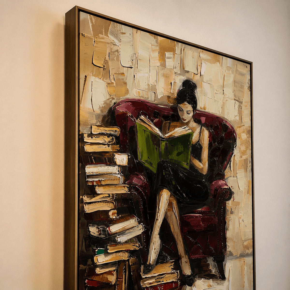 Impressionist Art | Burgundy Chair Read